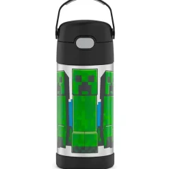 Thermos - Garrafa de canudo de aço inoxidável com isolamento a vácuo de 12 onças, Minecraft Hot