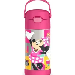 Thermos - Garrafa de canudo de aço inoxidável com isolamento a vácuo de 12 onças, Minnie Mouse Fashion