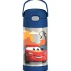 Thermos - Garrafa de canudo de aço inoxidável com isolamento a vácuo de 12 onças, carros New