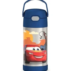 Thermos - Garrafa de canudo de aço inoxidável com isolamento a vácuo de 12 onças, carros New