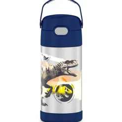 Thermos - Garrafa de canudo de aço inoxidável com isolamento a vácuo de 12 onças, Jurassic World Hot