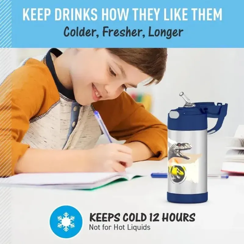 thermos__garrafa_de_canud_SKUyiCtGaoj_2.webp Thermos - Garrafa de canudo de aço inoxidável com isolamento a vácuo de 12 onças, Jurassic World Hot