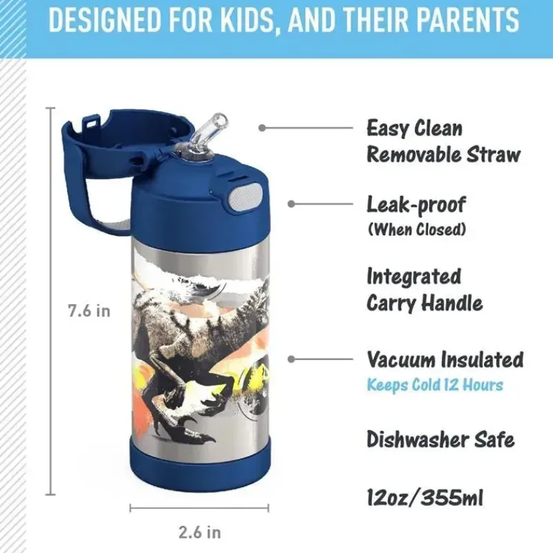 thermos__garrafa_de_canud_SKUyiCtGaoj_4.webp Thermos - Garrafa de canudo de aço inoxidável com isolamento a vácuo de 12 onças, Jurassic World Hot