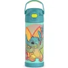 Thermos - Garrafa de palha de aço inoxidável com isolamento a vácuo de 16 onças, Stitch Sale