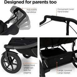 Thule - Urban Glide 3 Double Child All-Terrain Stroller, Black Online