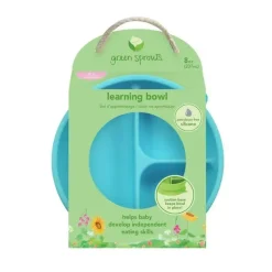 Green Sprouts Tigela de Aprendizagem de Silicone de Brotos Verdes, Cinza Fashion