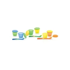 Nuby Tigelas de armazenamento 4Pk com tampa e colher - as cores podem variar Clearance