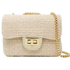 Tiny Treats - Classic Large Tweed Handbag, Cream Online