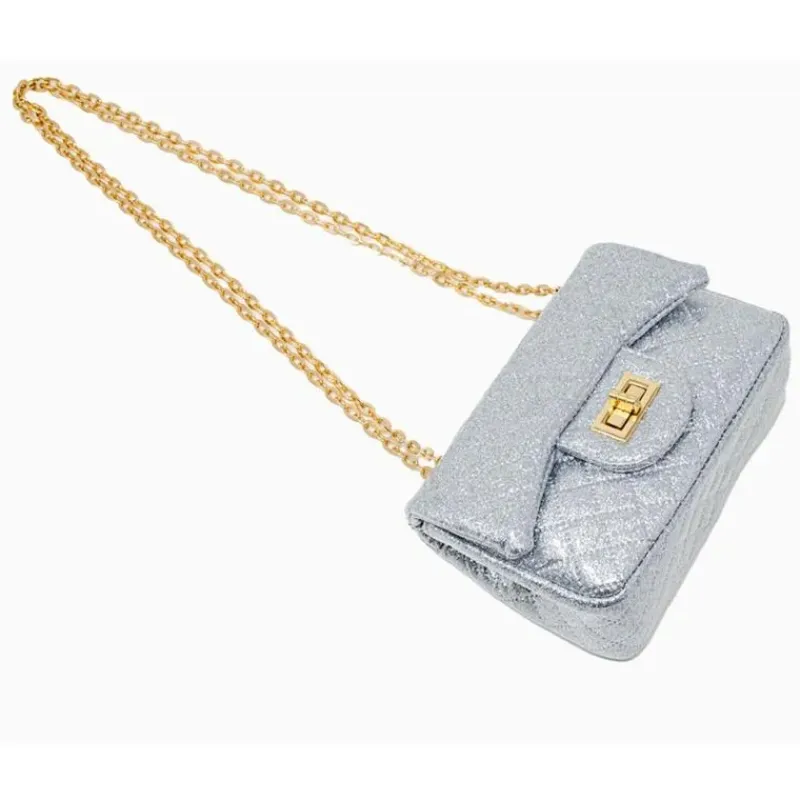 tiny_treats__classic_quil_SKU5b5doKkv_2.webp Tiny Treats - Classic Quilted Sparkle Mini Bag, Silver Clearance