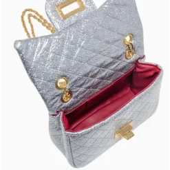 Tiny Treats - Classic Quilted Sparkle Mini Bag, Silver Clearance