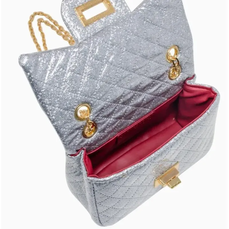 tiny_treats__classic_quil_SKU5b5doKkv_3.webp Tiny Treats - Classic Quilted Sparkle Mini Bag, Silver Clearance