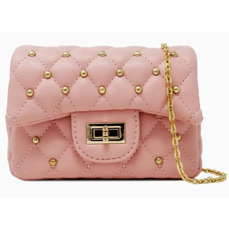 tiny_treats__classic_quil_SKUoYm3YblA_0.webp Tiny Treats - Classic Quilted Stud Mini Bag, Pink Clearance