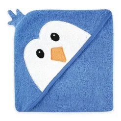Luvable Friends Toalha com capuz com cara de animal, pinguim azul Best