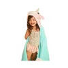 Zoocchini Toalha de banho de pelúcia com capuz para crianças Allie the Alicorn, rosa/verde Clearance