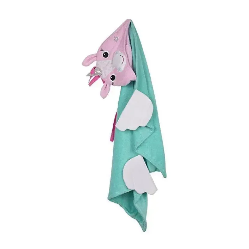 toalha_de_banho_de_pelcia_SKUQ0GeTZgD_1.webp Zoocchini Toalha de banho de pelúcia com capuz para crianças Allie the Alicorn, rosa/verde Clearance