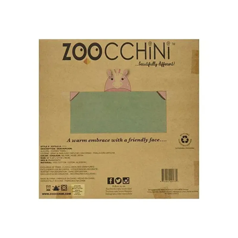 toalha_de_banho_de_pelcia_SKUQ0GeTZgD_3.webp Zoocchini Toalha de banho de pelúcia com capuz para crianças Allie the Alicorn, rosa/verde Clearance
