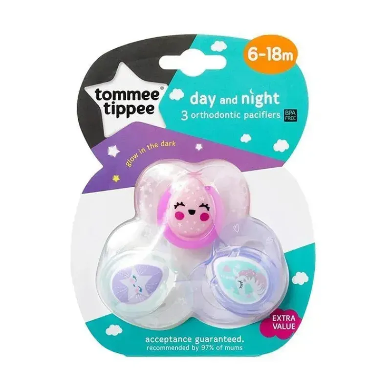 tommee_tippee__pk_mais_pe_SKUveW4vyaa_7.webp Tommee Tippee - 3Pk mais perto da natureza Dia e noite Chupetas que brilham no escuro 6-18M - As cores podem variar Discount