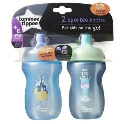 Tommee Tippee 2-Pack 10oz Garrafa Sportee Infantil 12+ Meses - As Cores Podem Variar Fashion