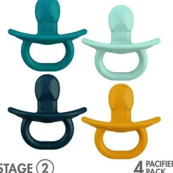 Tomy - Chupeta Boon 4Pk Blue Jewl Estágio 2, 3M Hot