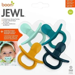 Tomy - Chupeta Boon 4Pk Blue Jewl Estágio 2, 3M Hot
