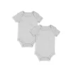 Rose Textiles Têxteis Rosa - 2Pk Macacão Sólido Neutro para Bebê, Cinza Fashion