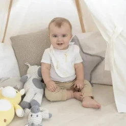 Living Textiles Têxteis Vivos - 2 unidades de babadores, Noah/Grey Stars Clearance