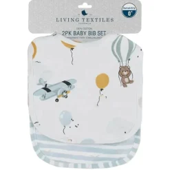 Living Textiles Têxteis Vivos - Babadores 2 unidades, Up Up &amp; Away/Listras Fashion