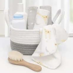 Living Textiles Têxteis Vivos - Panos de Lavar Bebê 4Pk, Noé/Estrelas Cinzas Online