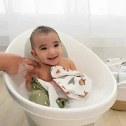 Living Textiles Têxteis Vivos - 4Pk Panos BabyWash, Retiro Florestal/Olive Dots Best