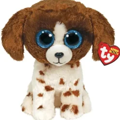 Ty - Pelúcia, Cachorro Branco Marrom Muddles New