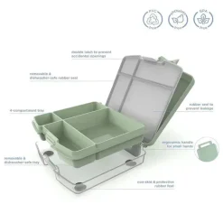 Ubbi - Lancheira Bento para Crianças, Verde Sálvia Fashion