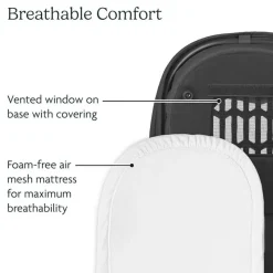 Uppababy - Bassinet V3, Compatible with Vista, Cruz, Ridge, Minu Strollers, Greyson (Charcoal Mélange/Carbon Frame) New
