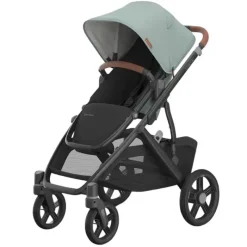 Uppababy - Carrinho Vista V3, Kenzi (Mystic Aqua/Estrutura Carbono/Couro Saddle) Fashion