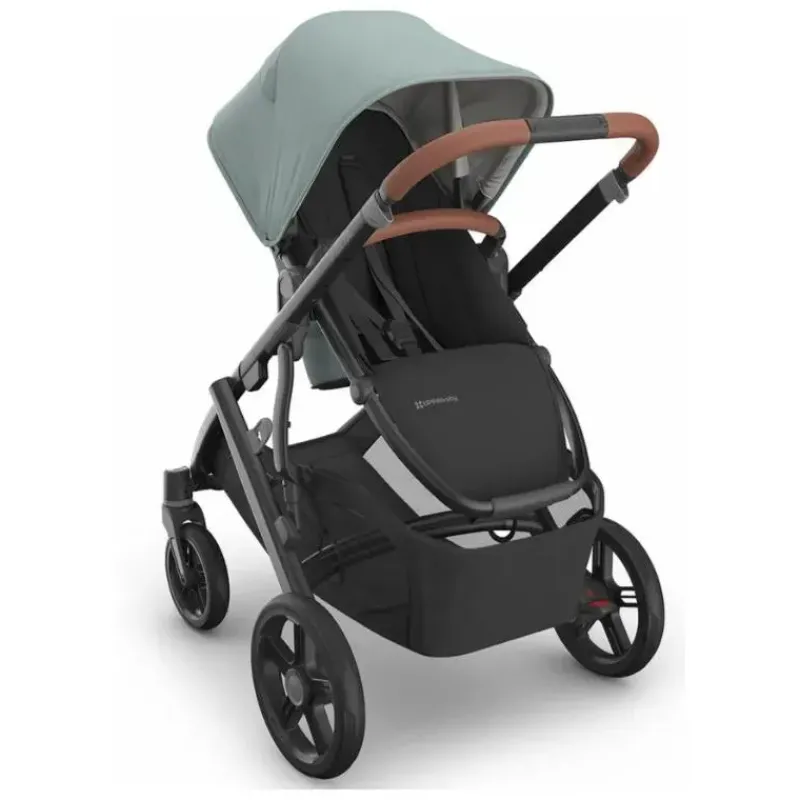 uppababy__carrinho_vista__SKU6vbCVCG6_1.webp Uppababy - Carrinho Vista V3, Kenzi (Mystic Aqua/Estrutura Carbono/Couro Saddle) Fashion