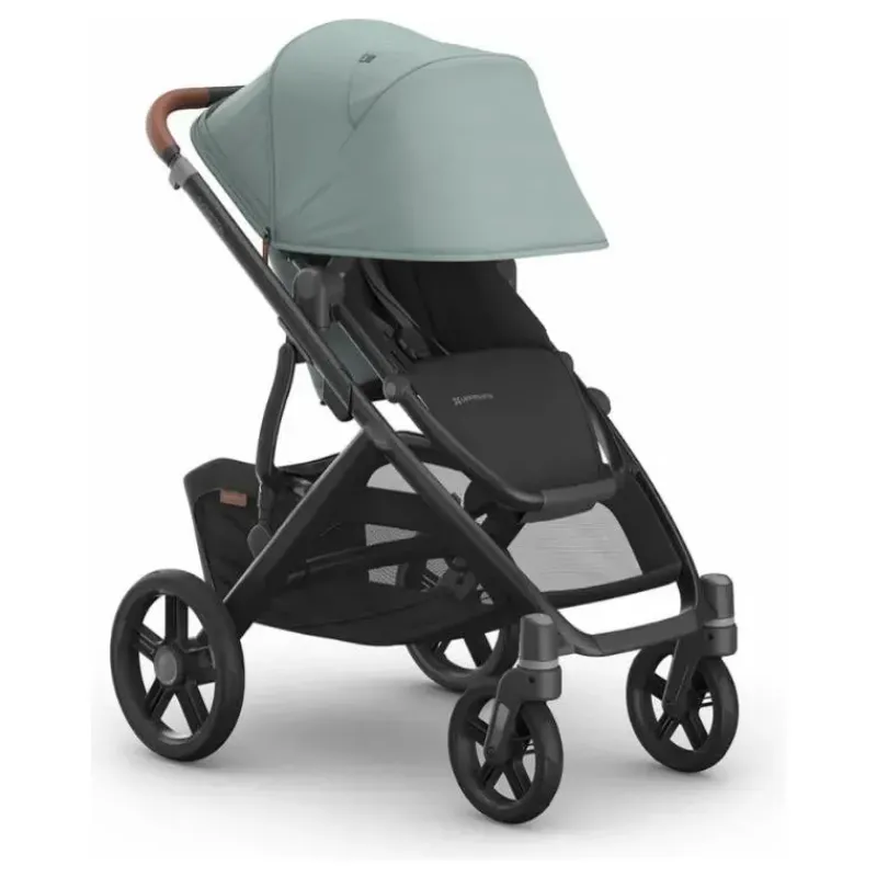 uppababy__carrinho_vista__SKU6vbCVCG6_2.webp Uppababy - Carrinho Vista V3, Kenzi (Mystic Aqua/Estrutura Carbono/Couro Saddle) Fashion