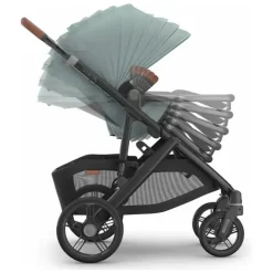 Uppababy - Carrinho Vista V3, Kenzi (Mystic Aqua/Estrutura Carbono/Couro Saddle) Fashion