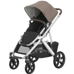 Uppababy - Carrinho Vista V3, Theo (Taupe Escuro/Estrutura Prateada/Couro Castanho) New