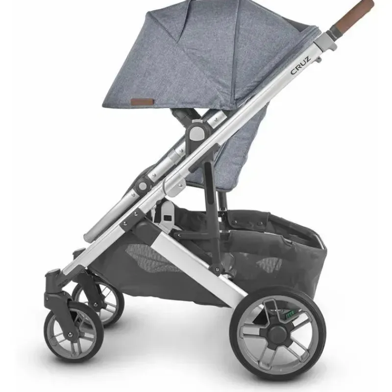 uppababy__cruz_stroller_v_SKUDHwMLTuk_4.webp Uppababy - Cruz Stroller V2, Gregory (Azul Melange/Prata/Couro Saddle) Online
