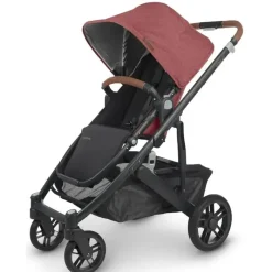 Uppababy - Cruz V2 Stroller, Lucy (Rosewood Mélange/Estrutura de Carbono/Couro Saddle) Outlet