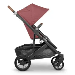 Uppababy - Cruz V2 Stroller, Lucy (Rosewood Mélange/Estrutura de Carbono/Couro Saddle) Outlet