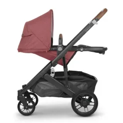 Uppababy - Cruz V2 Stroller, Lucy (Rosewood Mélange/Estrutura de Carbono/Couro Saddle) Outlet