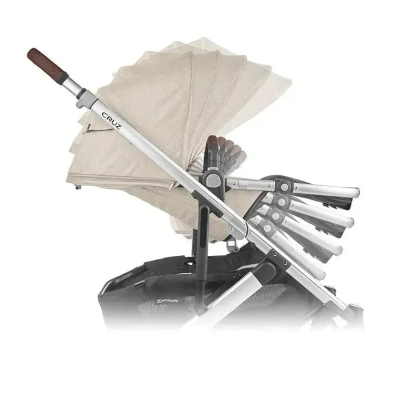 uppababy__cruz_v_stroller_SKUJ0Ysmt62_3.webp Uppababy - Cruz V2 Stroller, Declan (Oat Mélange/Silver Frame/Chestnut Leather) Clearance
