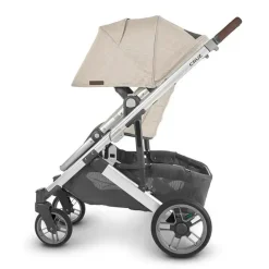 Uppababy - Cruz V2 Stroller, Declan (Oat Mélange/Silver Frame/Chestnut Leather) Clearance
