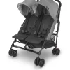 Uppababy - G-LINK V2 Side by Side Double Stroller, Greyson (Charcoal Melange/Carbon) Clearance