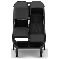 Uppababy - Minu Duo Side By Side Compact Double Stroller, Jake (Charcoal/Carbon Frame/Black Leather) Best