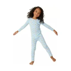 Bellabu Bear Urso Bellabu - Conjunto de pijama azul bebê de duas peças com leite e biscoitos Clearance