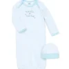 Little Me Vestido e chapéu - Boy Thank Heaven, listra azul claro, 0/3M Discount
