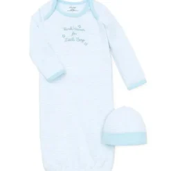 Little Me Vestido e chapéu - Boy Thank Heaven, listra azul claro, 0/3M Discount