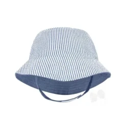 Wee Ones – Chapéu de sol Seersucker reversível para meninos, listras azuis Sale
