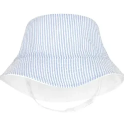 Wee Ones – Chapéu de sol Seersucker com aba reversível e babados para meninas, listras azuis Clearance